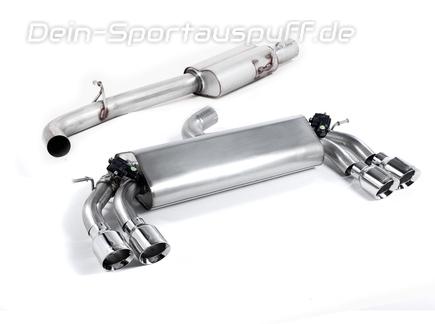 Milltek Edelstahl Duplex Sportauspuff-Komplettanlage ab Kat VW Golf 7 R Facelift 310PS je 2x100mm rund doppelwandig abgeschrägt
