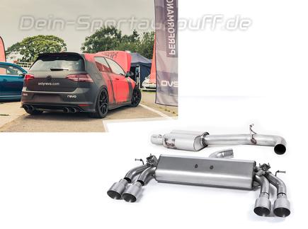 Milltek Edelstahl Duplex Sportauspuff-Komplettanlage ab Kat VW Golf 7 R Facelift 310PS je 2x100mm rund doppelwandig abgeschrägt Titan matt