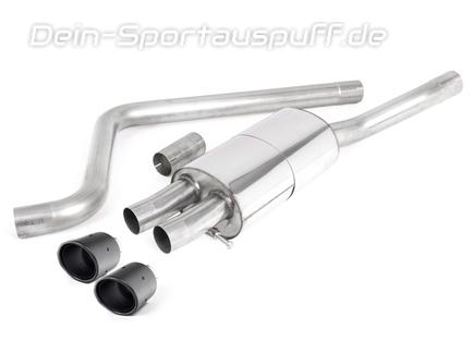 Milltek Edelstahl Sportauspuff-Komplettanlage ab OPF VW Polo 6 GTI Typ AW 2x90mm rund eingerollt abgeschrägt aus Carbon