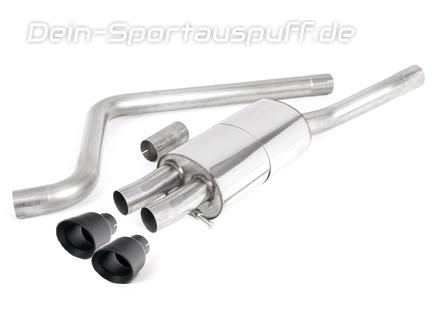 Milltek Edelstahl Sportauspuff-Komplettanlage ab OPF VW Polo 6 GTI Typ AW 2x90mm rund doppelwandig abgeschrägt in schwarz