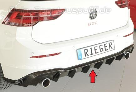 Rieger Heckeinsatz ABS/schwarz glanz für Endrohre in GTI-Optik VW Golf 8