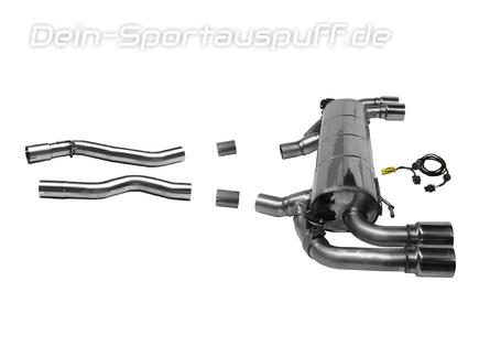 Bastuck Duplex Edelstahl Racing-Komplettanlage mit OPF-Ersatzrohr inkl. Klappensteuerung BMW 2er G42 M240i je 2x100mm rund scharf