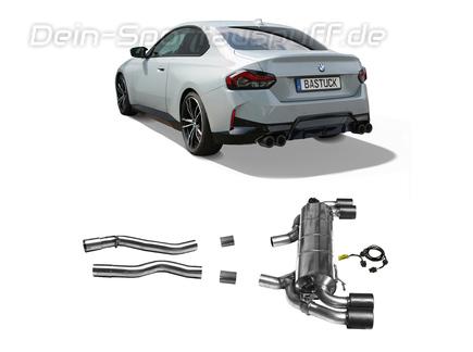 Bastuck Duplex Edelstahl Raceing-Komplettanlage mit OPF-Ersatzrohr inkl. Klappensteuerung BMW 2er G42 M240i je 2x100mm rund doppelwandig aus Carbon