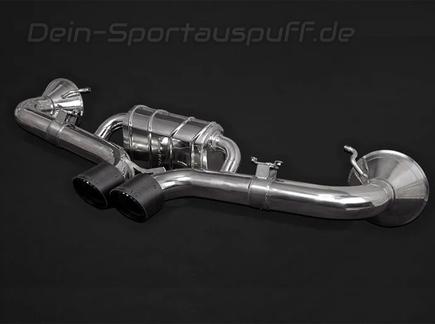 Capristo Edelstahl Sportauspuff mittig Porsche 911 GT3 Typ 992 2x rund abgeschrägt aus Carbon