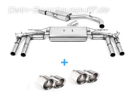 Milltek Edelstahl Duplex Sportauspuff-Komplettanlage ab OPF Audi S3 8Y Limousine je 2x115mm rund doppelwandig abgeschrägt
