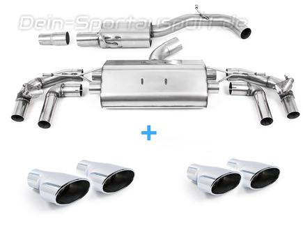 Milltek Edelstahl Duplex Sportauspuff-Komplettanlage ab OPF Audi S3 8Y Sportback je 2x118x83mm oval eingerollt abgeschrägt