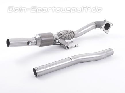Milltek Edelstahl Ø76mm Downpipe mit 200-Zeller Renn-Kat inkl. Drehmomentstütze Audi A3 8P 1.8l 2.0l inkl. S3