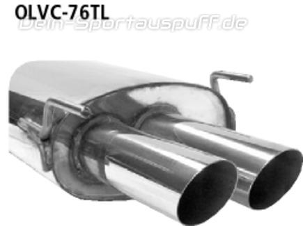 Bastuck Edelstahl Duplex Sportaupuff-Komplettanlage ab Kat Opel Vectra C Limousine 2.0l Turbo je 2x76mm rund scharf abgeschrägt