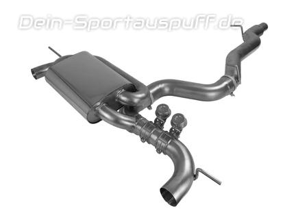 EGO-X Edelstahl Duplex Sportauspuff-Komplettanlage ab OPF mit Klappensteuerung Ø89mm VW Golf 7 R Facelift inkl. Endrohrsatz nach Wahl