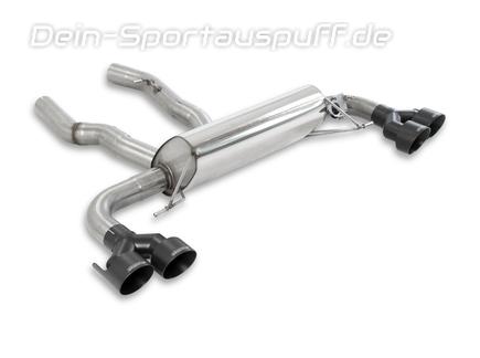Milltek Edelstahl Duplex Sportauspuff-Komplettanlage ab OPF BMW 2er M240i G42 ab 2022 je 2x100mm rund doppelwandig abgeschrägt in schwarz