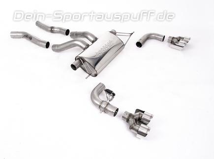 Milltek Edelstahl Duplex Sportauspuff-Komplettanlage ab OPF BMW 2er M240i G42 ab 2022 je 2x100mm rund doppelwandig abgeschrägt