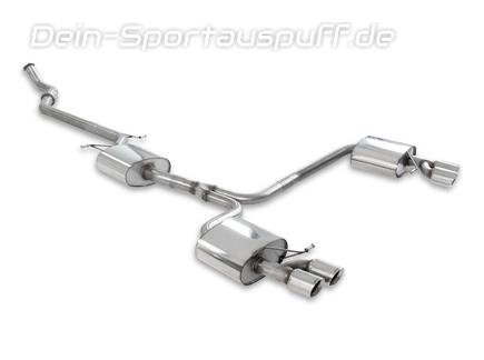 Milltek Edelstahl Duplex Sportauspuff-Komplettanlage ab Kat Audi A4 B8 2.0l TFSI inkl. quattro (Mod. mit Automatik-Getriebe) je 2x80mm rund doppelwandig abgeschrägt