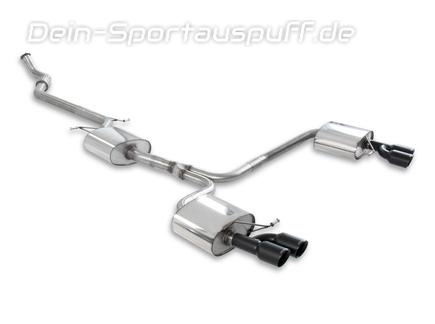 Milltek Edelstahl Duplex Sportauspuff-Komplettanlage ab Kat Audi A4 B8 2.0l TFSI inkl. quattro (Mod. mit Automatik-Getriebe) je 2x80mm rund doppelwandig abgeschrägt in schwarz