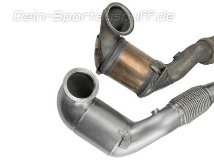 Bull-X-Edelstahl Ø76mm Downpipe mit Sport-Kats VW Golf 7 GTI Performance