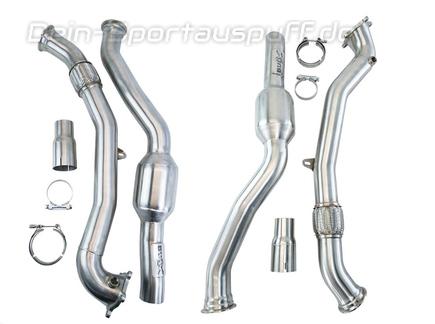 Bull-X Edelstahl Ø70mm-Downpipe mit 200-Zeller Sport-Kat Audi S6 C7 inkl. Facelift Typ 4G