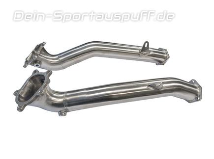 Bull-X Edelstahl Ø70mm-Downpipe mit Kat-Ersatzrohren Audi S6 C7 inkl. Facelift Typ 4G für OEM Audi Sport Akrapovic Auspuffanlage