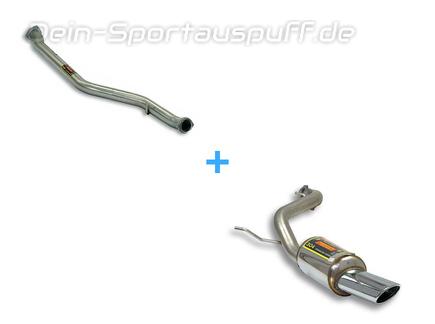 Supersprint Edelstahl Racing-Komplettanlage ab Kat Alfa Romeo GTV (916) 2.0 V6 Turbo 1995 - 1998 120x80mm oval eingerollt abgeschrägt