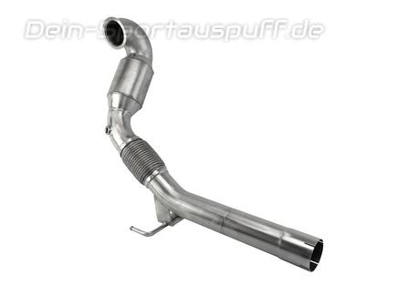 Bull-X Edelstahl Ø89mm-Downpipe mit 200-Zellen Sport-Kat Audi A1 1.8l TFSI Typ 8X Bull-X Edelstahl Ø89mm-Downpipe mit 200-Zellen Sport-Kat Audi A1 1.8l TFSI Typ 8X