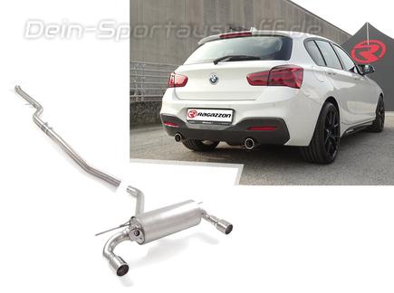 Ragazzon Edelstahl Duplex Racing-Komplettanlage ab OPF inkl. Klappensteuerung BMW 1er F20 F21 120i 125i für M140i-Heck je 90mm rund eingerollt gerade
