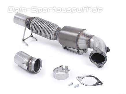 Milltek Edelstahl Ø76mm Downpipe mit 200-Zeller Sport-Kat Ford Focus 3 RS für Serien-Abgasanlage