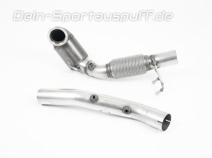 Milltek Edelstahl Ø76mm Downpipe mit 200-Zeller Renn-Kat inkl. OPF-Ersatzrohr VW Golf 7 GTI Performance inkl. TCR