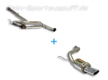 Supersprint Edelstahl Sportauspuff-Komplettanlage ab Kat Alfa Romeo GTV, Spider 1.8l 2.0l T.S. Typ 916 120x80mm oval