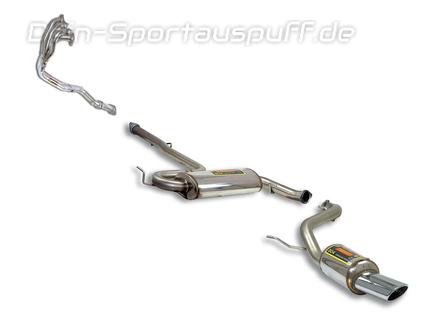 Supersprint Edelstahl Sportauspuff-Komplettanlage inkl. Krümmer Alfa Romeo GTV, Spider 1.8l 2.0l T.S. Typ 916 120x80mm oval