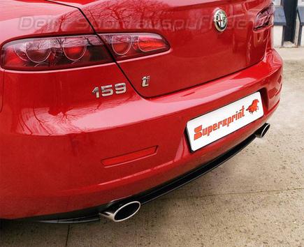 Supersprint Edelstahl Duplex Sportauspuff-Komplettanlage ab Kat Alfa Romeo 159 1.8 TBi 2.2 JTS je 100mm rund eingerollt abgeschrägt