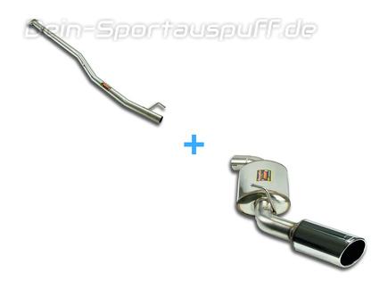 Supersprint Edelstahl Racing-Komplettanlage ab Kat Alfa Romeo Giulietta 1.4 TB 100mm rund eingerollt abgeschrägt