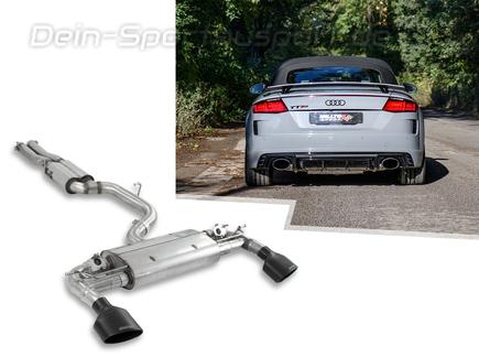 Milltek Edelstahl Duplex Sportauspuff-Komplettanlage ab OPF Audi TTRS Typ 8S ab Bj.2019 je 170x107mm oval eingerollt abgeschrägt schwarz