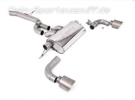 Milltek Edelstahl Duplex Sportauspuff-Komplettanlage ab OPF Toyota Supra 2.0l Typ A90 je 115mm rund doppelwandig abgeschrägt Titan matt