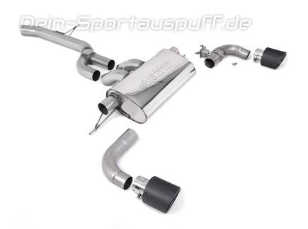 Milltek Edelstahl Duplex Sportauspuff-Komplettanlage ab OPF Toyota Supra 2.0l Typ A90 je 115mm rund eingerollt abgeschrägt in Carbon