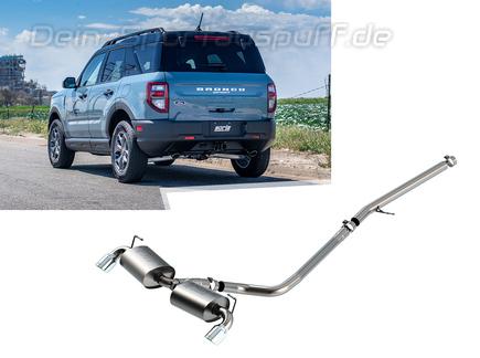 Borla S-TYPE Edelstahl Duplex Sportauspuff-Komplettanlage ab Kat Ford Bronco Sport 2.0l je 89mm rund eingerollt abgeschrägt