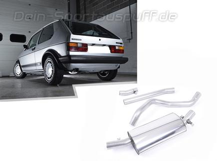Milltek Edelstahl Racing-Komplettanlage VW Golf 1 GTI 60mm rund scharf gerade