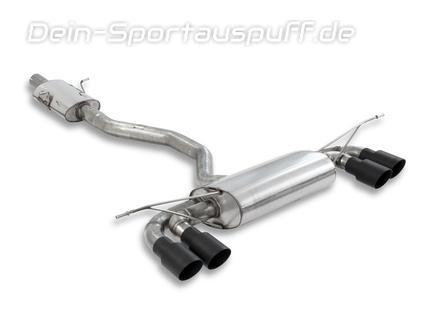 Milltek Edelstahl Duplex Sportauspuff-Komplettanlage ab OPF Land Rover Defender 2 90 3.0l P400 Typ L663 je 2x90mm rund doppelwandig abgeschrägt schwarz