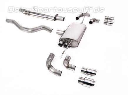 Milltek Edelstahl Duplex Sportauspuff-Komplettanlage ab OPF Land Rover Defender 2 110 2.0l P300/P400e Typ L663 je 2x90mm rund doppelwandig abgeschrägt
