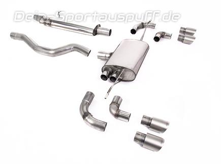 Milltek Edelstahl Duplex Sportauspuff-Komplettanlage ab OPF Land Rover Defender 2 110 2.0l P300/P400e Typ L663 je 2x90mm rund doppelwandig abgeschrägt Titan matt