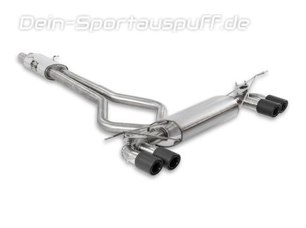 Milltek Edelstahl Duplex Sportauspuff-Komplettanlage ab OPF Land Rover Defender 2 110 5.0l P525 Typ L663 je 2x90mm rund eingerollt abgeschrägt Carbon