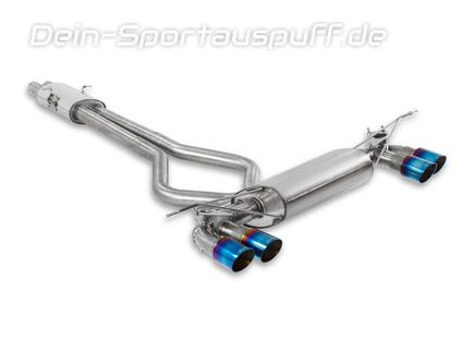 Milltek Edelstahl Duplex Sportauspuff-Komplettanlage ab OPF Land Rover Defender 2 110 5.0l P525 Typ L663 je 2x90mm rund doppelwandig abgeschrägt Titan burned