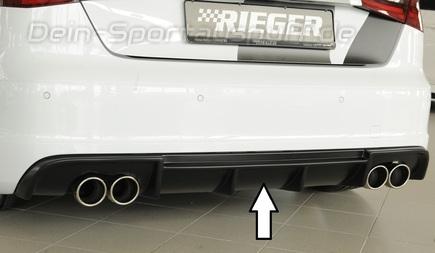 Rieger Heckeinsatz ABS/schwarz matt für Doppelendrohr links/rechts Audi A3 8V Vor-Facelift inkl. Sportback S-Line