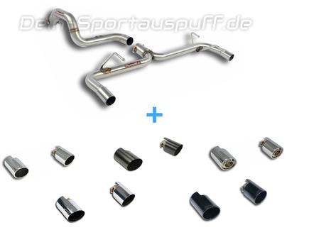 Supersprint Edelstahl Duplex Endschalldämpfer-Ersatzrohr Fiat 500 Abarth 1.4 T-Jet inkl. Endrohrsatz nach Wahl