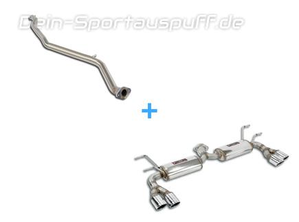 Supersprint Edelstahl Duplex Racing-Komplettanlage ab Kat Fiat 124 Spider/GT inkl. Abarth je 2x70mm rund eingerollt abgeschrägt