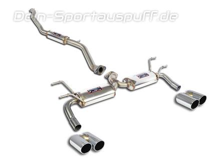 Supersprint Edelstahl Duplex Sportauspuff-Komplettanlage ab Kat Fiat 124 Abarth Spider/GT je 2x80mm rund eingerollt abgeschrägt