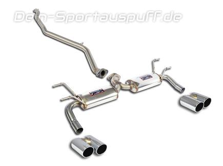 Supersprint Edelstahl Duplex Racing-Komplettanlage ab Kat Fiat 124 Abarth Spider/GT je 2x80mm rund eingerollt abgeschrägt
