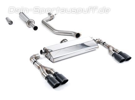Milltek Edelstahl Duplex Sportauspuff-Komplettanlage ab OPF Cupra Leon 2.0l TSI VZ 4Drive je 2x104x80mm oval eingerollt abgeschrägt schwarz