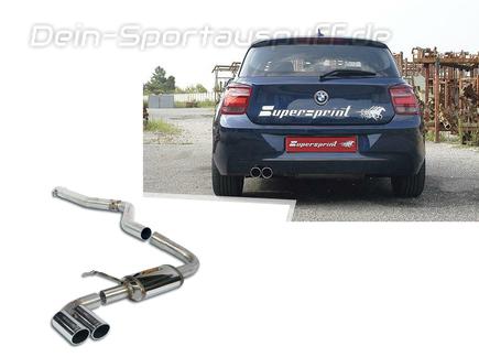 Supersprint Edelstahl Sportauspuff BMW 1er F20/F21 114-125d 2x80mm rund eingerollt abgeschrägt