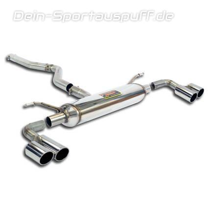 Supersprint Edelstahl Duplex Sportauspuff BMW 1er F20/F21 Facelift ab 2015 114d-125d je 2x80mm rund eingerollt abgeschrägt
