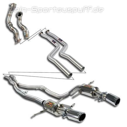 Supersprint Edelstahl Duplex Rennsport-Anlage BMW 3er E90 335i je 90mm rund eingerollt abgeschrägt