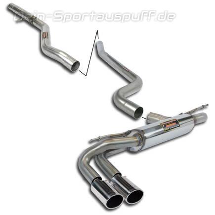 Supersprint Edelstahl Racing-Komplettanlage ab Kat BMW F20/F21 125i (Mod. mit Automatikg.) 2x80mm rund eingerollt abgeschrägt
