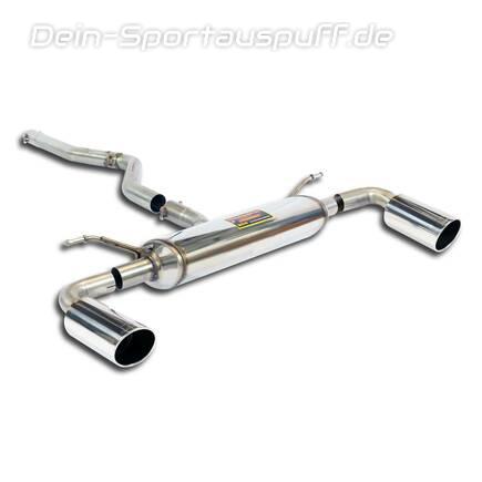 Supersprint Edelstahl Duplex Sportauspuff BMW F20/F21 114d-125d für M135i-Heck je 100mm rund eingerollt abgeschrägt